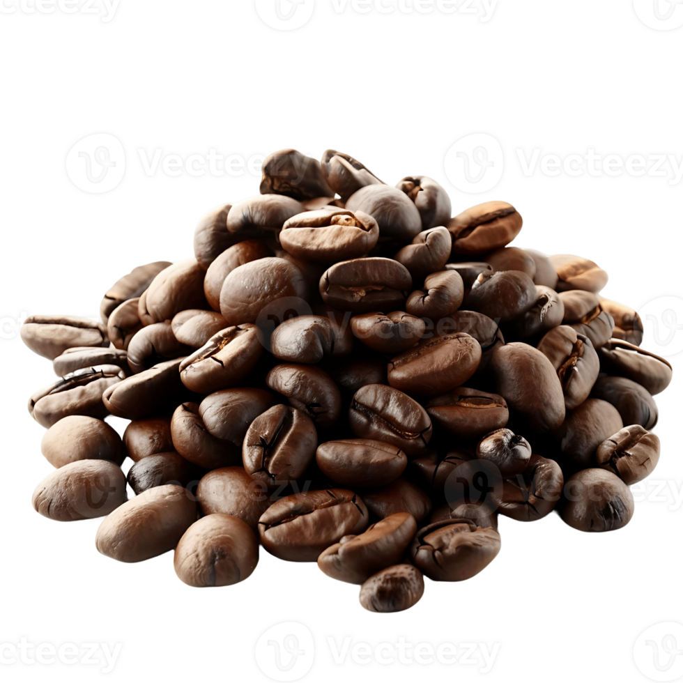 A pile of coffee beans on transparent background png