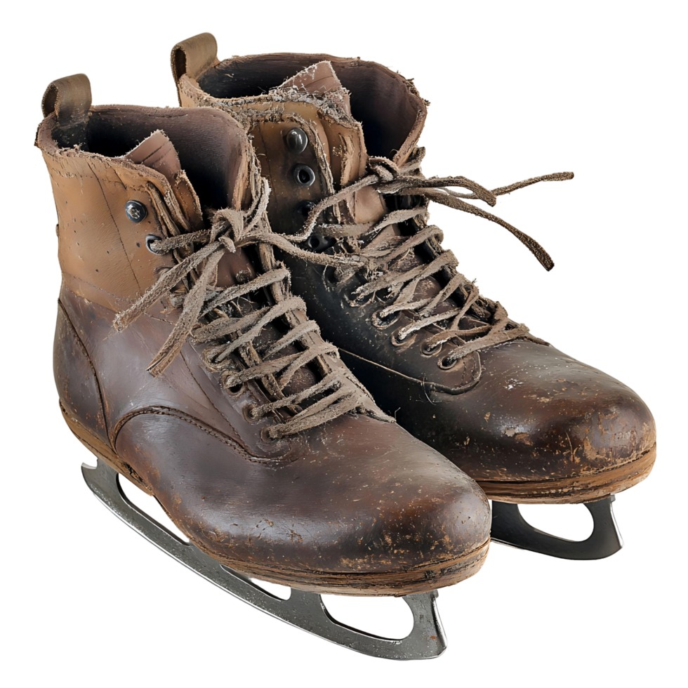 A pair of ice skates with laces isolated on a transparent background png