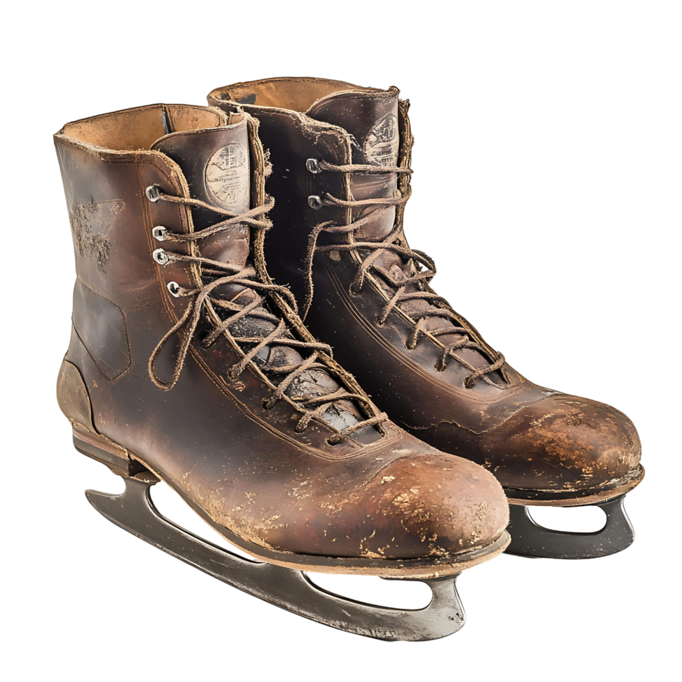 A pair of ice skates with laces isolated on a transparent background png