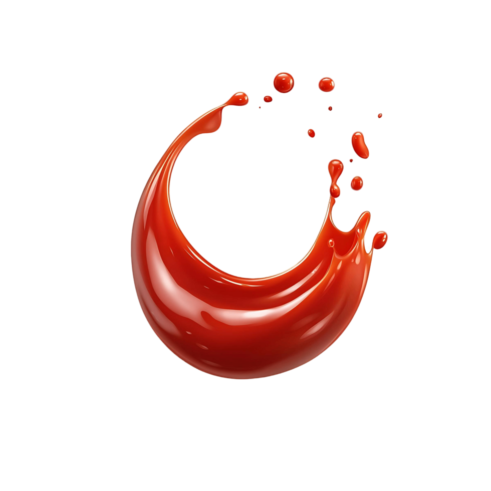 A splash of red paint on a transparent background png