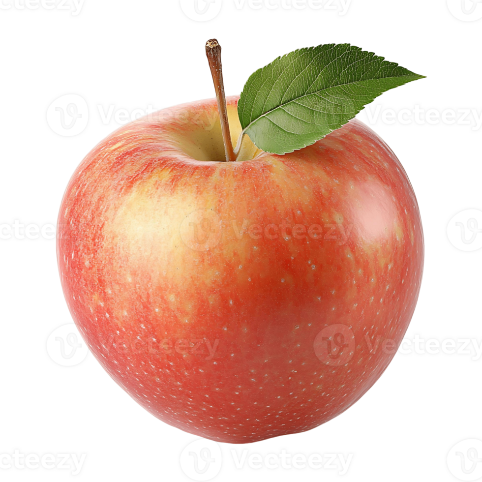 clipart Red Apple with Leave isolated on a transparent background png