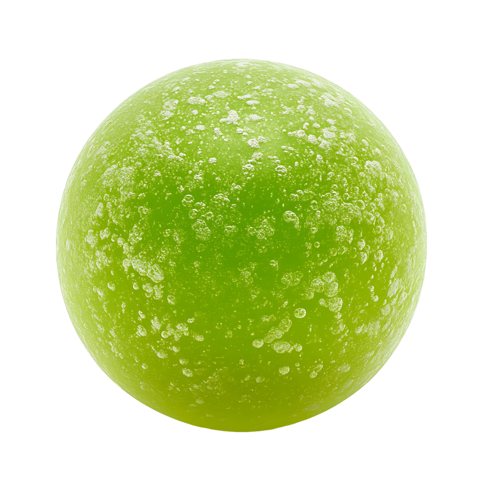 A green ball with white spots on it png