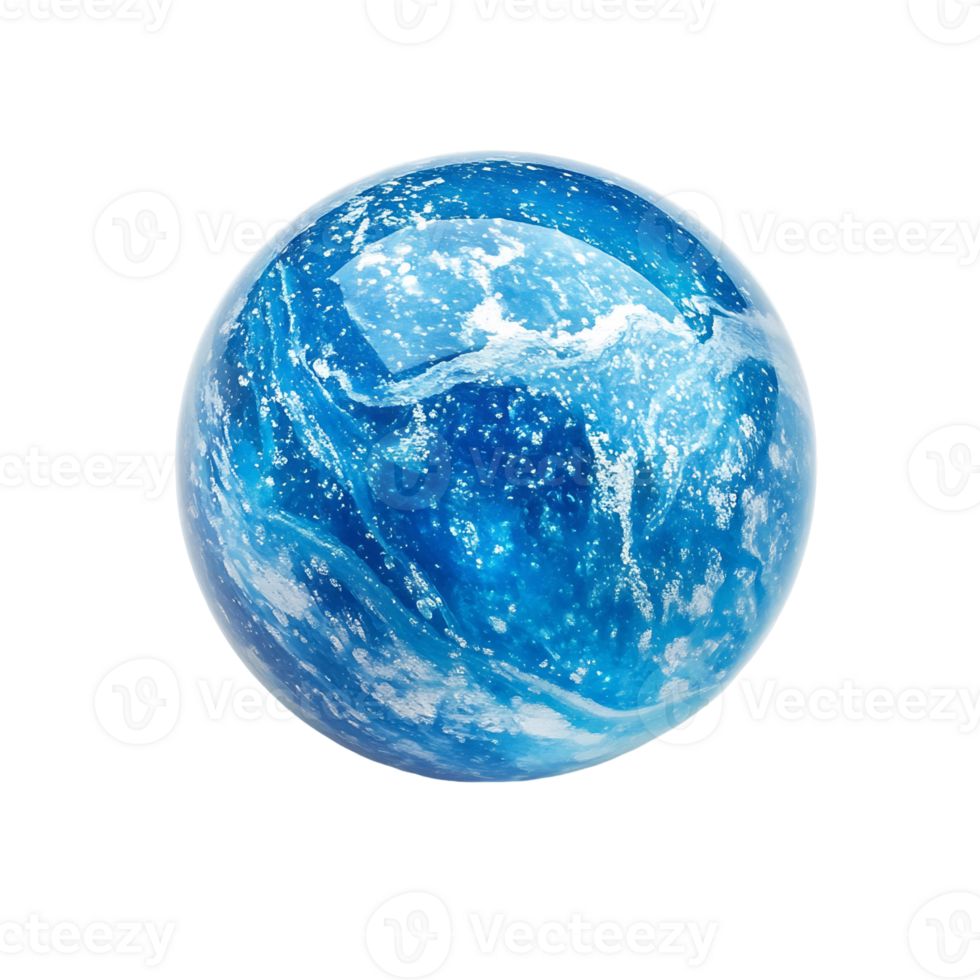 A blue and white marble with a blue ocean design png