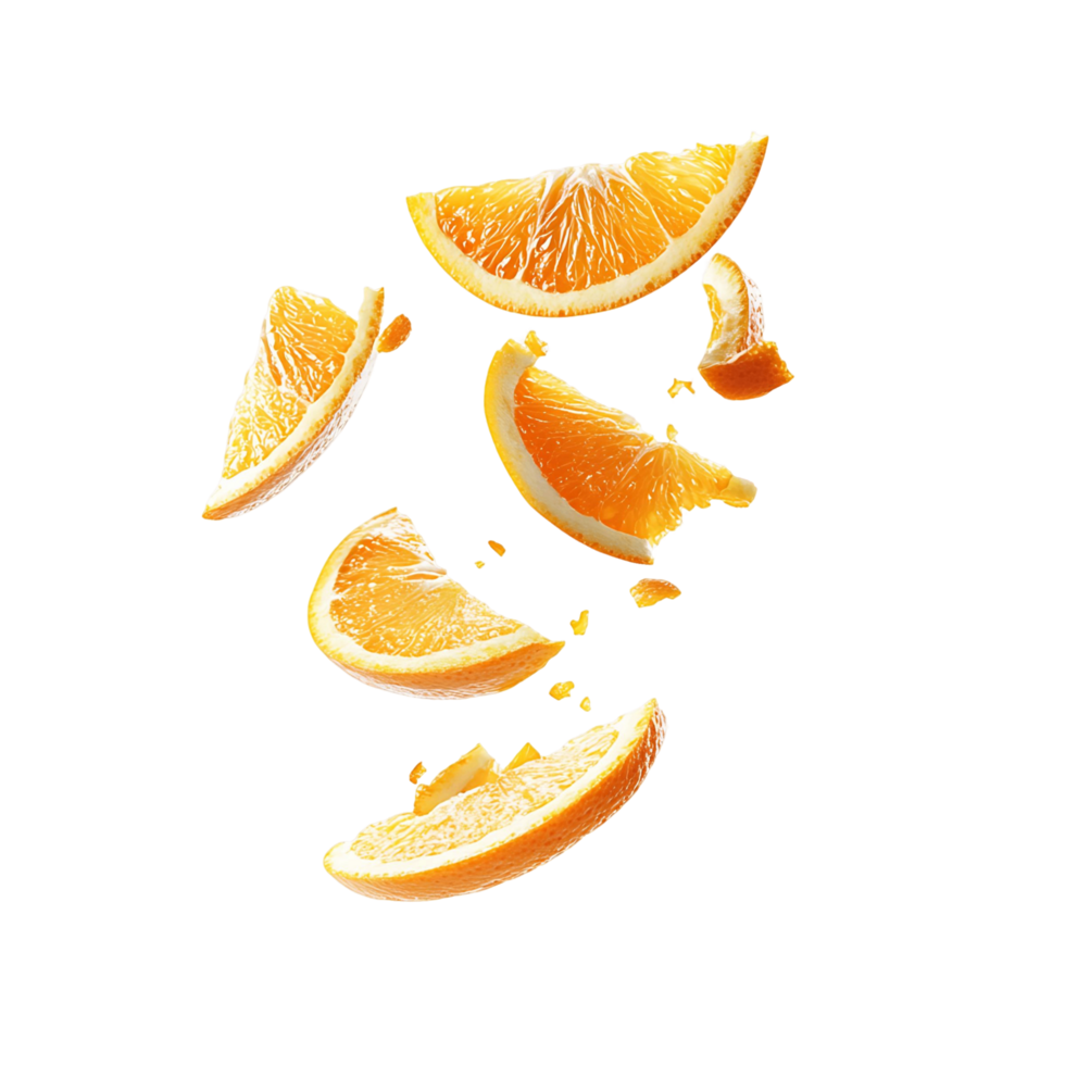 A close up of a sliced orange with the juice dripping from it png