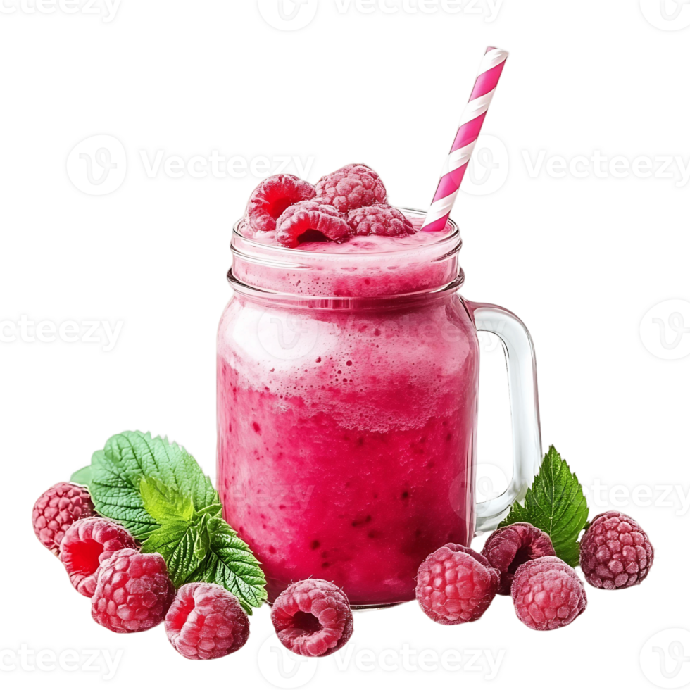 A glass of pink raspberry juice with a straw in it png