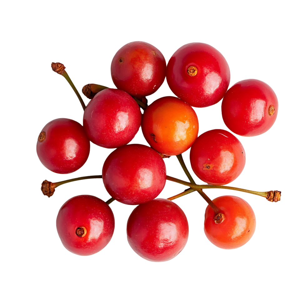A bunch of red cherries are piled on top of each other png