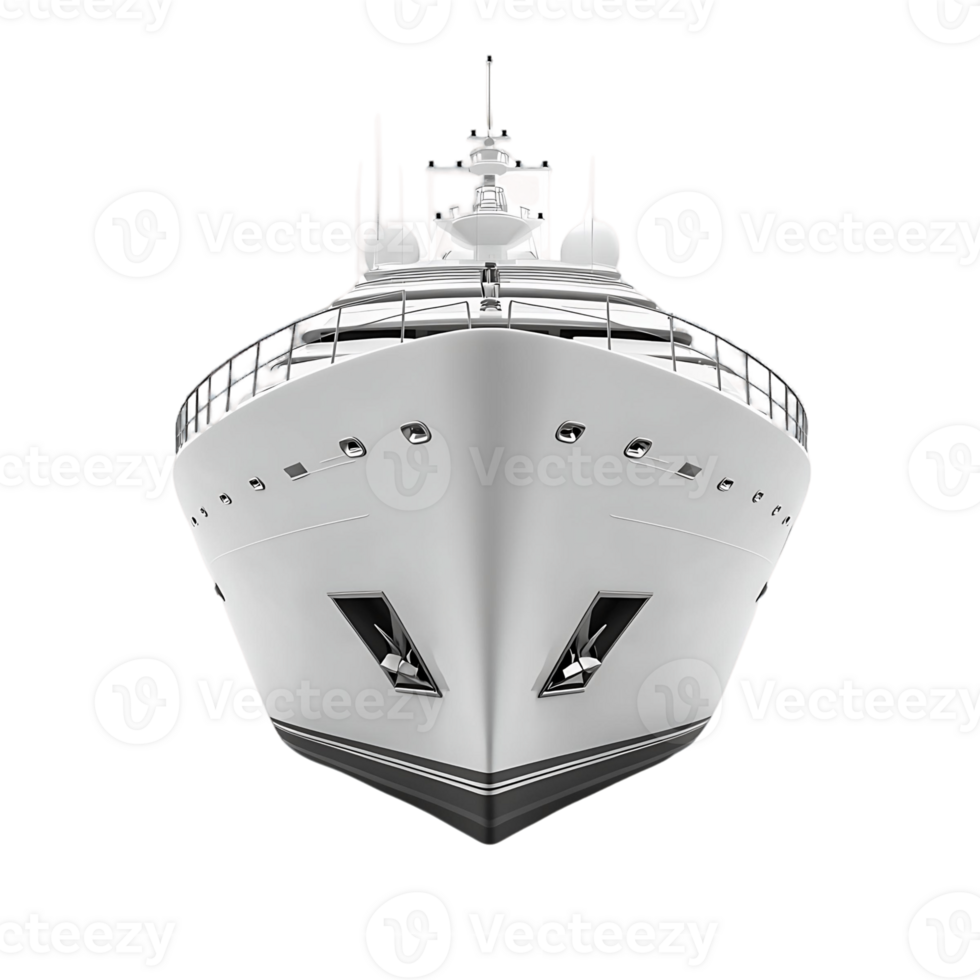 A large white boat with a black stripe on the bottom png