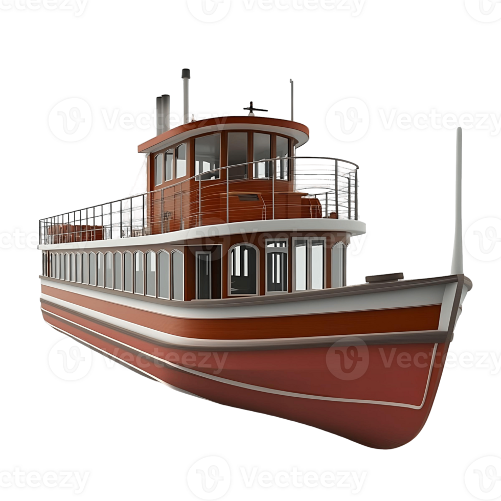 A large red boat with a transparent background png