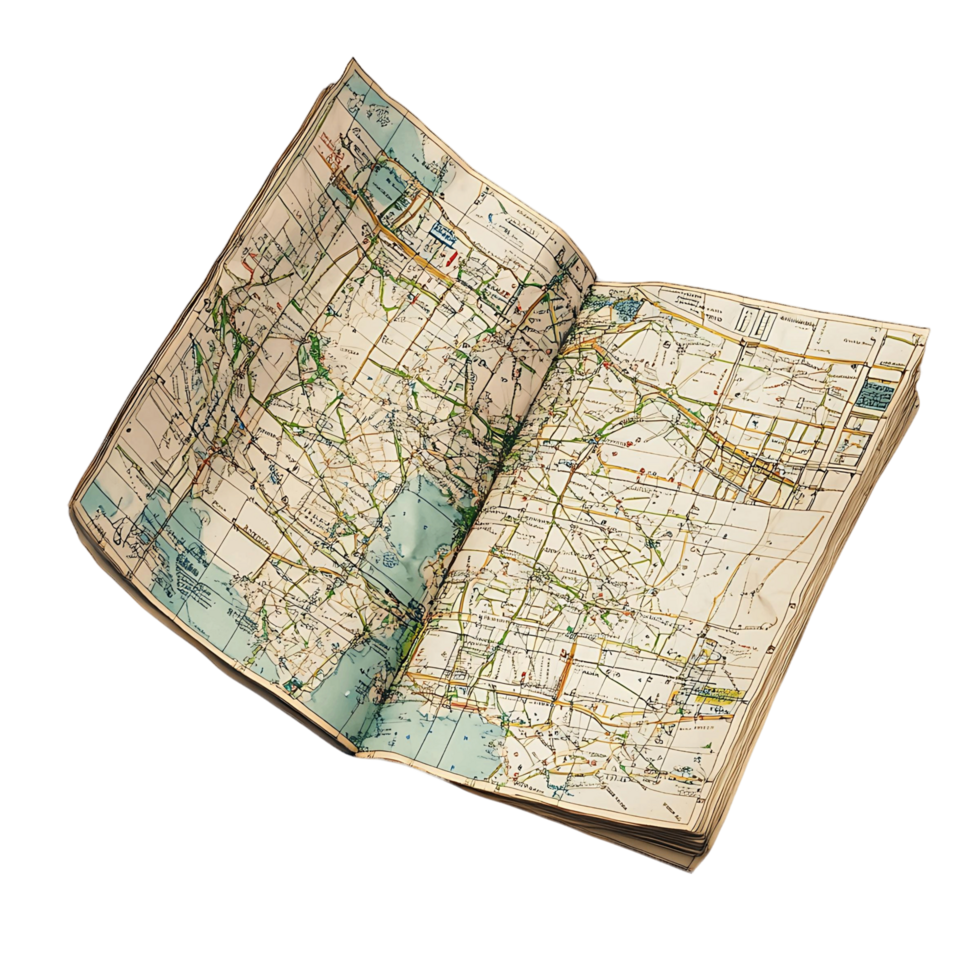 A map is open to a page with a large white space png