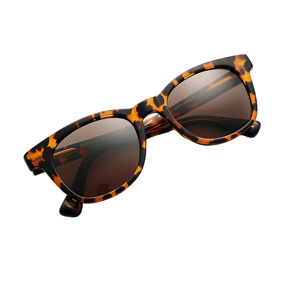 A pair of sunglasses with a brown frame and a brown lens png