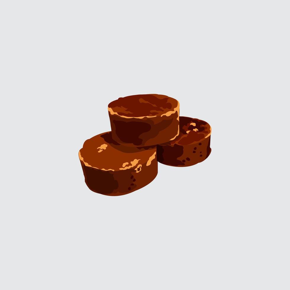 Brown sugar illustration on light gray background editable vector