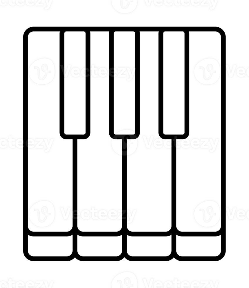 Piano keys representing music and harmony on keyboard instrument png
