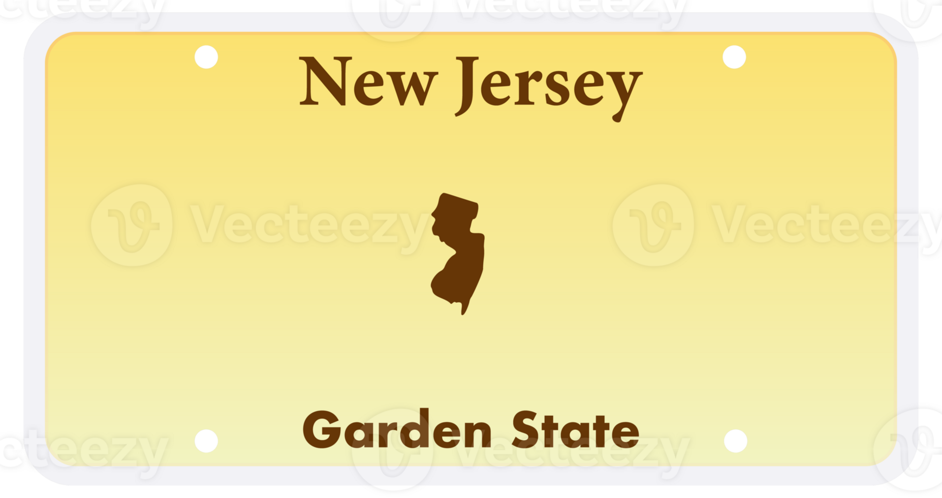 New jersey garden state license plate on gradient yellow background png