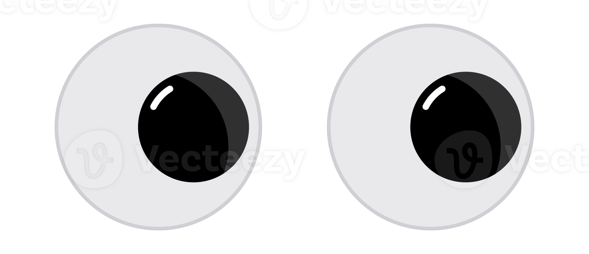 Two big cartoon eyes looking in the same direction png
