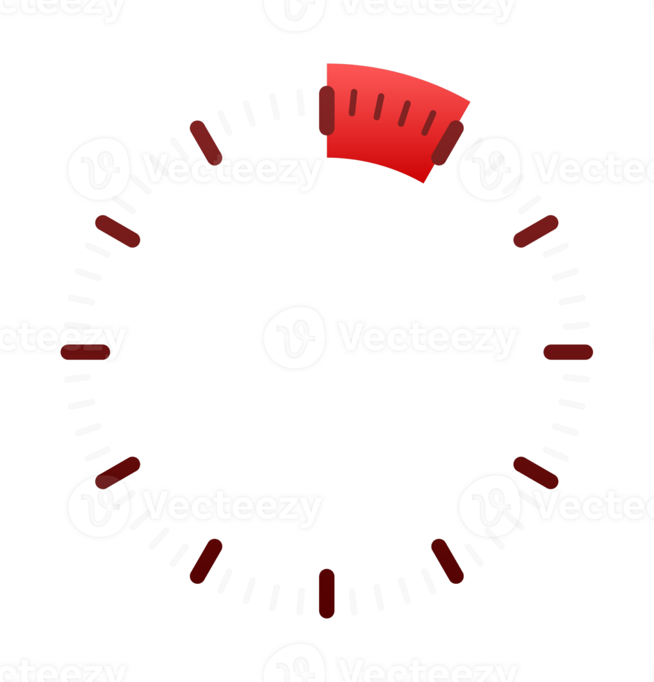 Clock showing deadline approaching with red portion highlighting urgency png