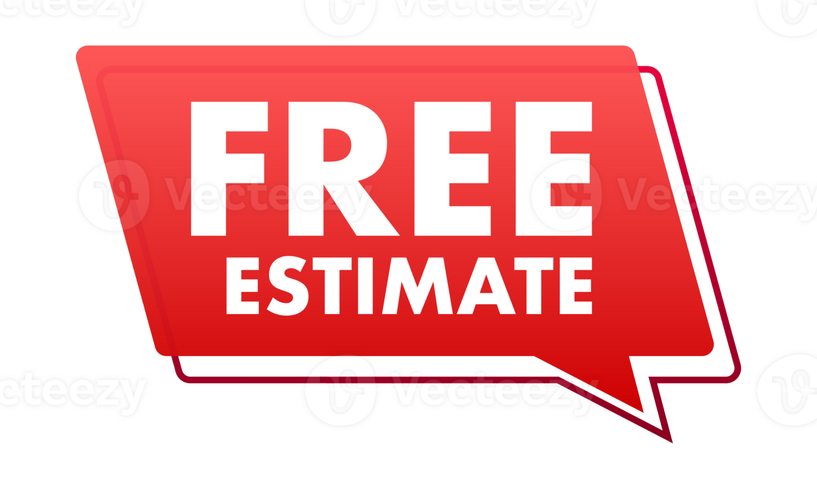 Red free estimate speech bubble offering appraisal services png