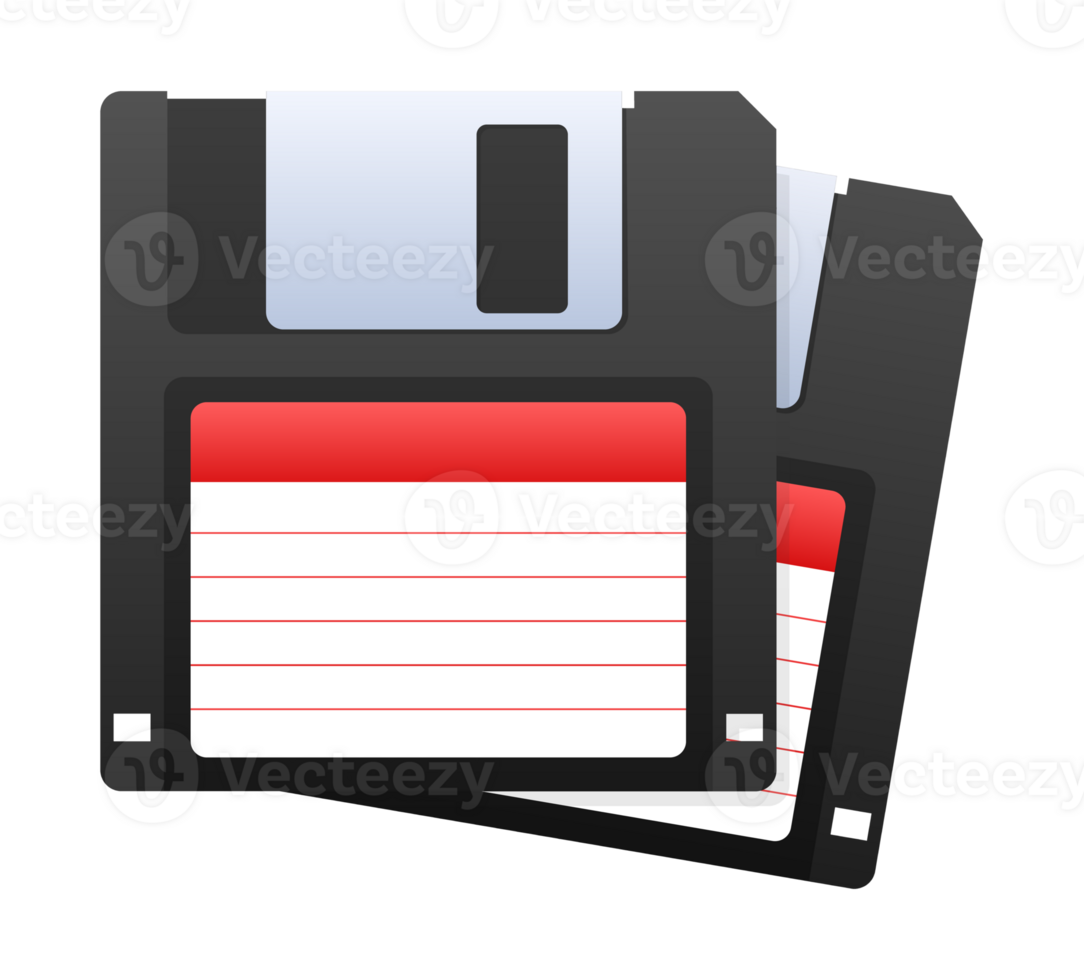 Two floppy disks representing data storage and backup png