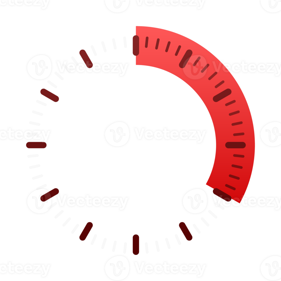 Clock showing time passing, stopwatch with red section highlighting urgent deadline png