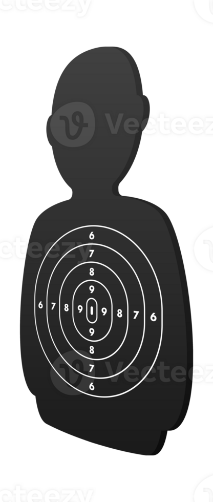 Human shaped target practice aiming point with concentric circles png