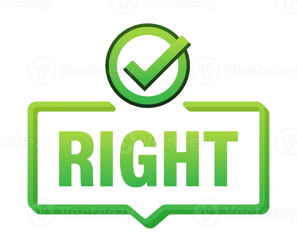 Right choice green check mark giving approval confirming correctness png