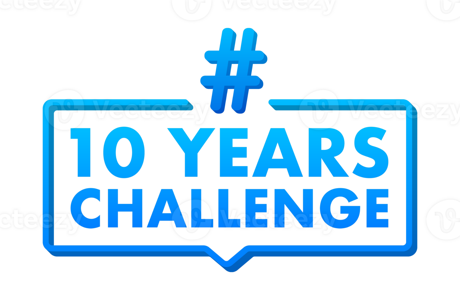 Hashtag 10 years challenge sign promoting social media trend png