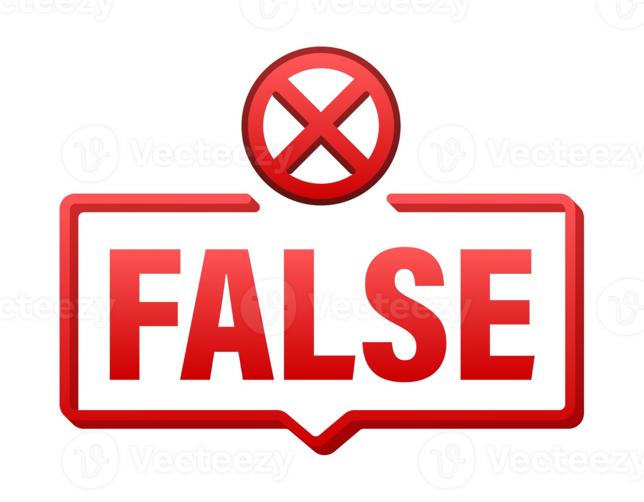 False sign denoting incorrect information with red cross symbol png