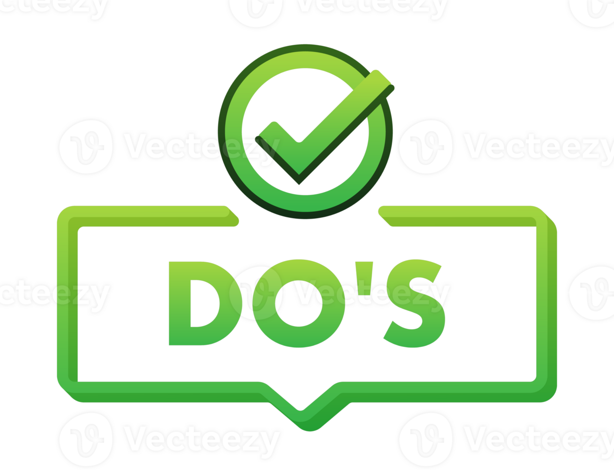 Green do's speech bubble showing check mark representing approval png