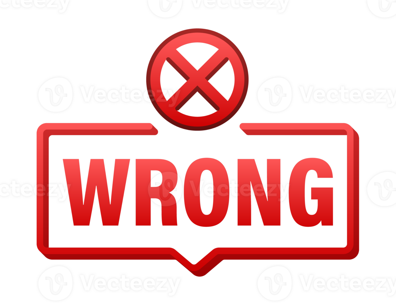 Wrong sign depicting incorrect answer or negative response png