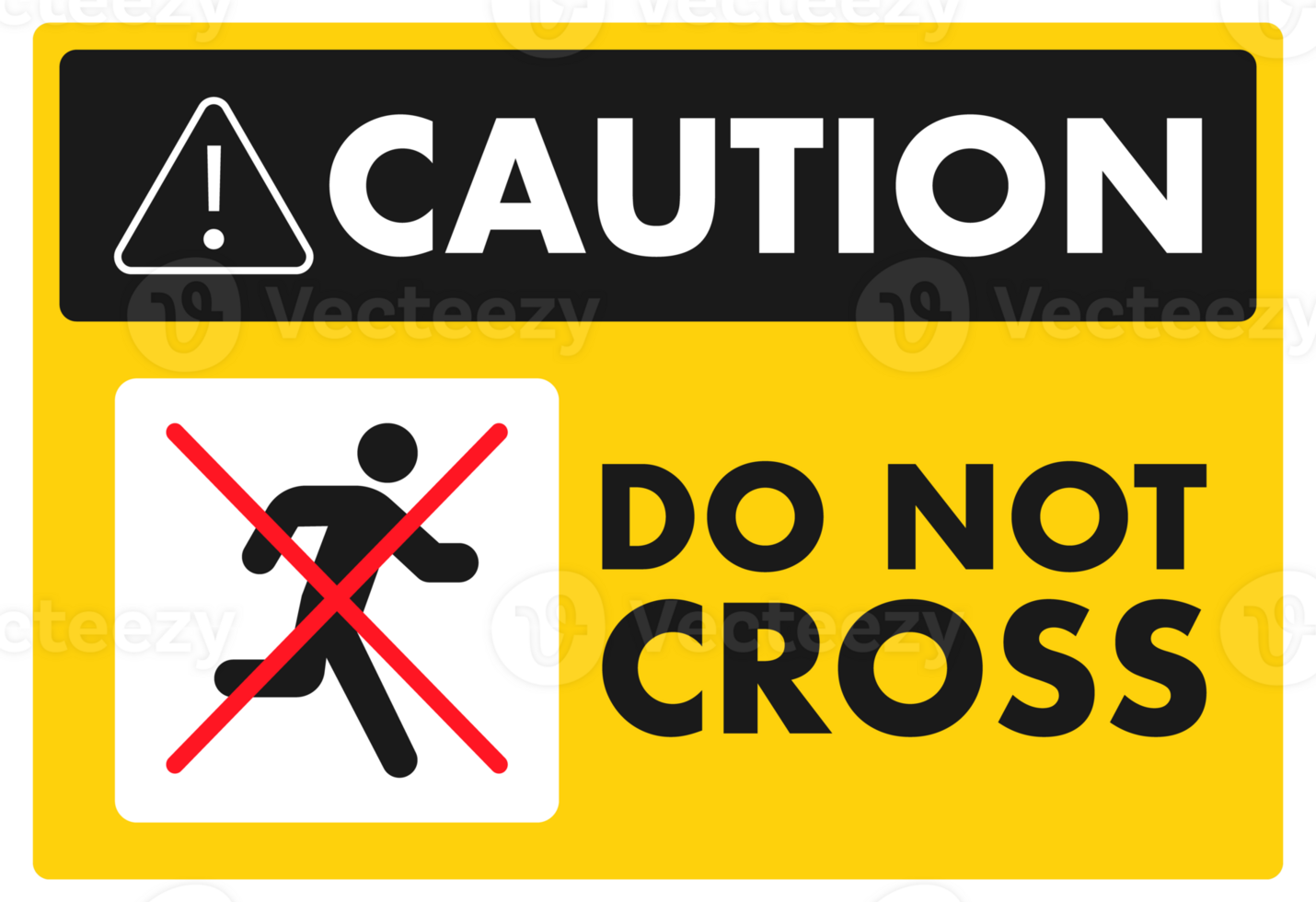 Caution do not cross sign warning people not to run across png