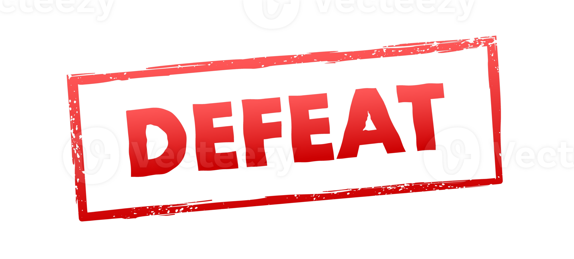 Red ink defeat mark over white background png