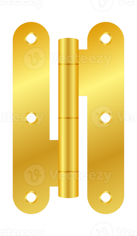 Golden door hinge connecting two parts, symbolizing union and functionality png