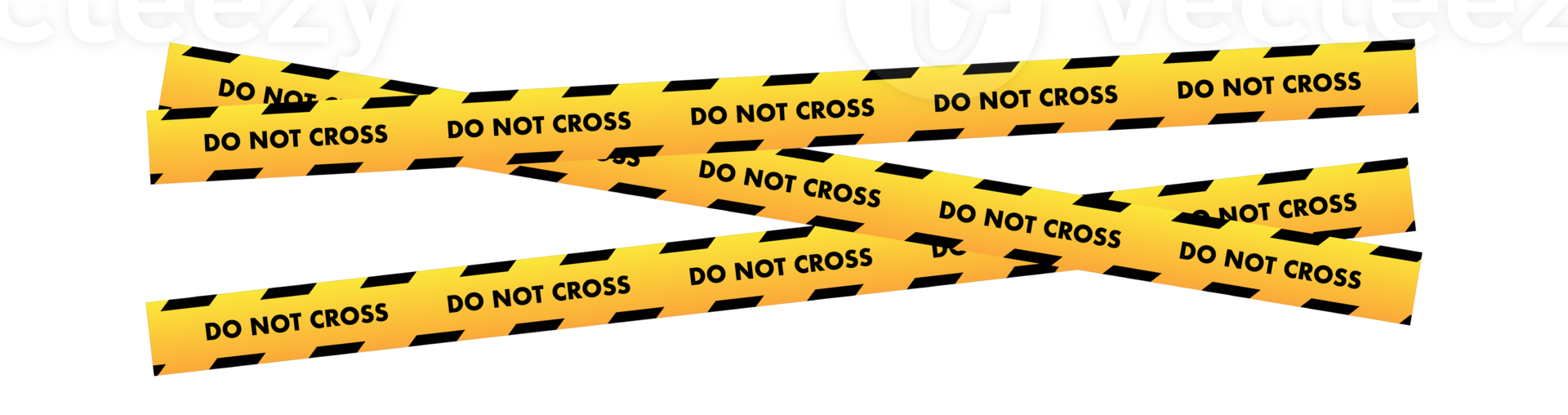 Yellow and black do not cross caution tapes crossing each other png