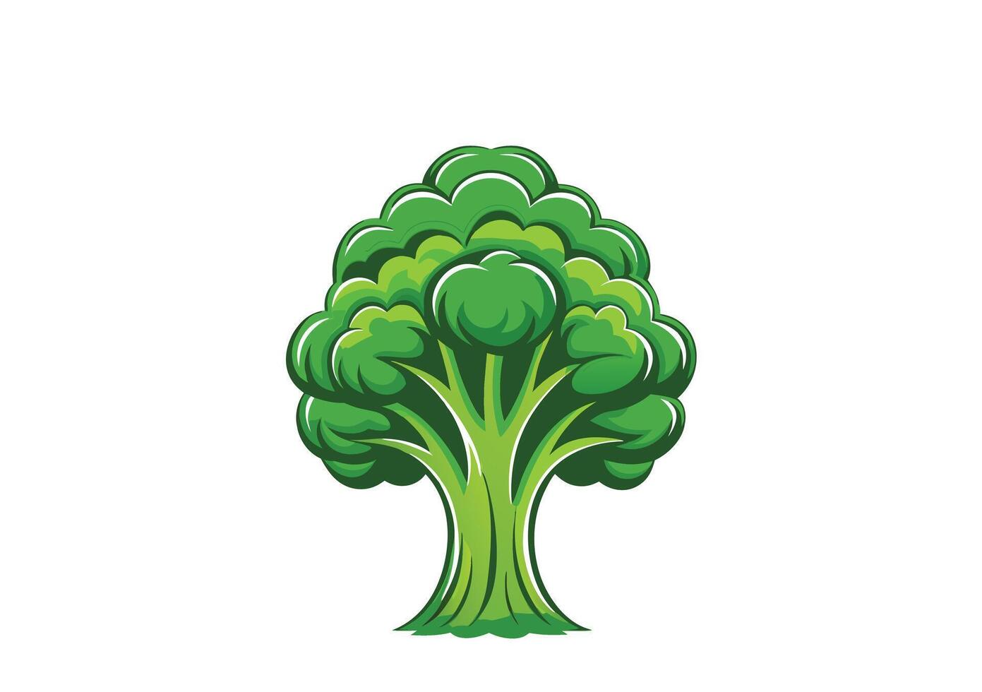 Broccoli tree illustration vector