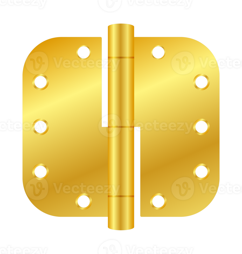 Golden door hinge connecting two parts, symbolizing union and access png
