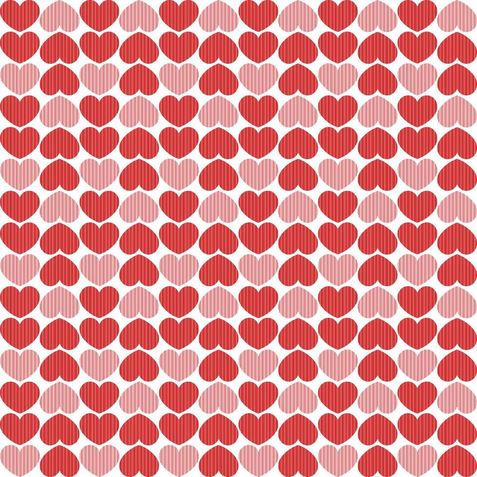 Seamless heart pattern with pink Stripes and retro geometric designs on white background. Valentine day concept. vector