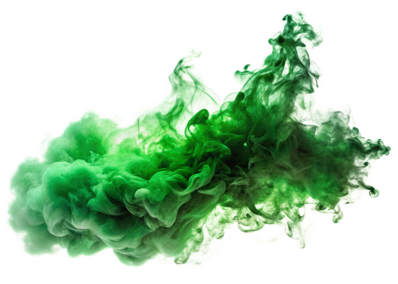 Abstract green smoke on transparant background for your design png