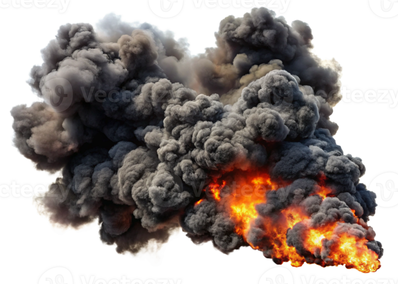 Abstract black smoke on transparant background for design png