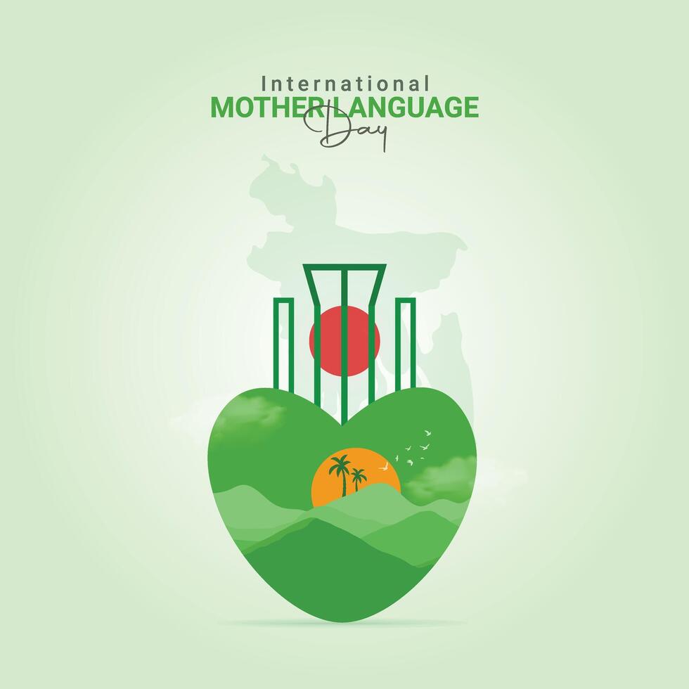 Happy International Mother Language Day creative ads. 21 February Mother Language Day of Bangladesh. vector