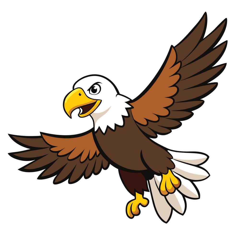 Cartoon eagle flying vector