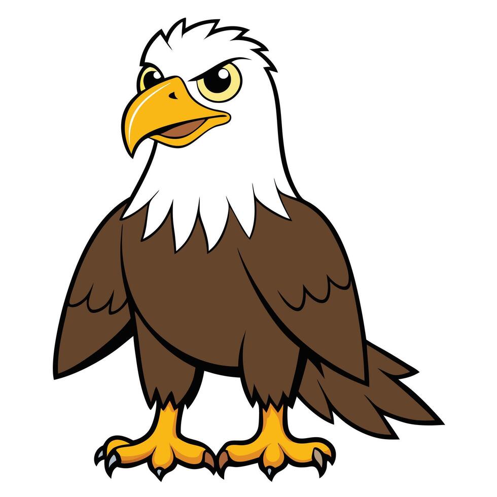 Cartoon bald eagle vector