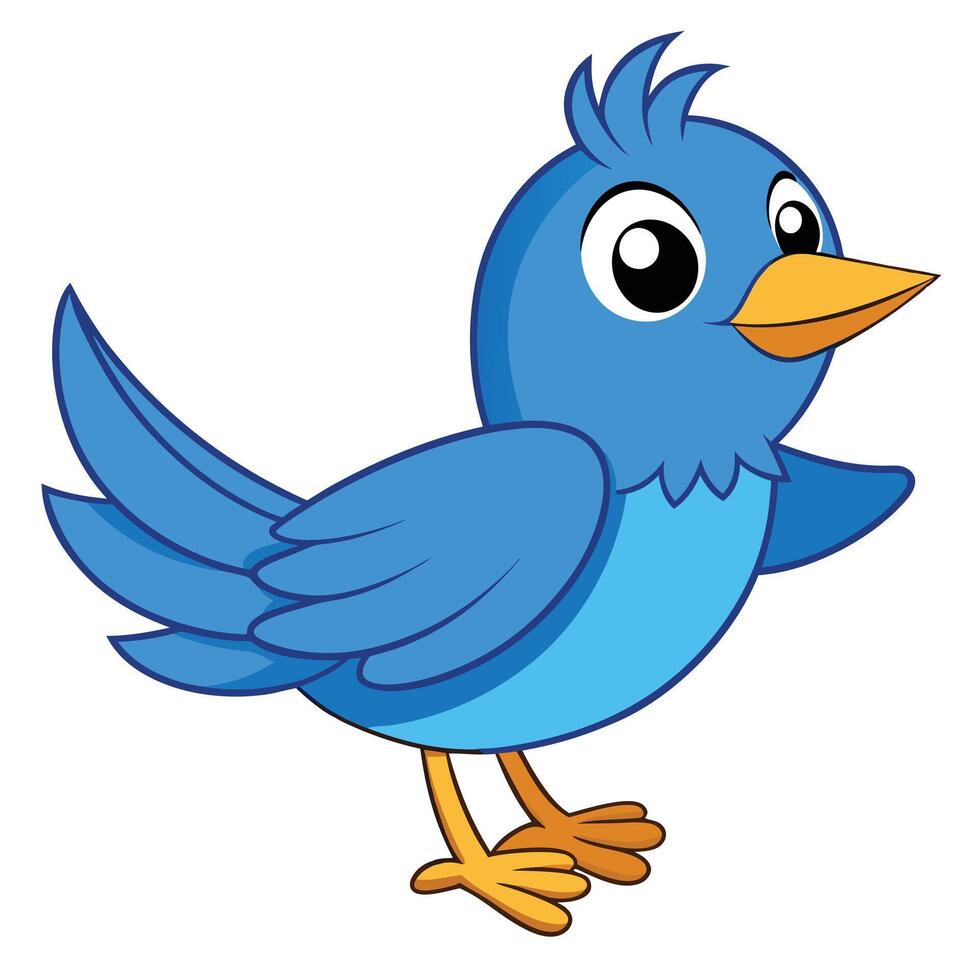 A cartoon blue bird with a big beak vector