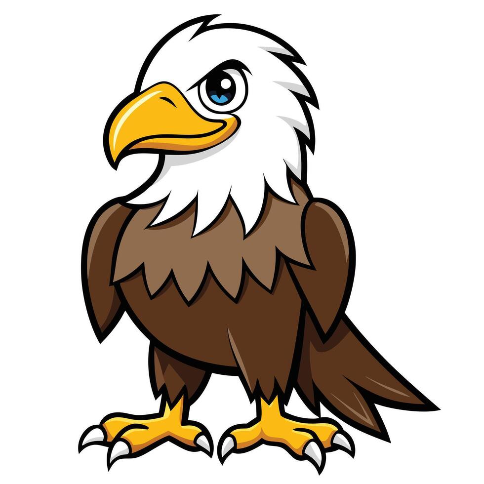 Cartoon bald eagle vector