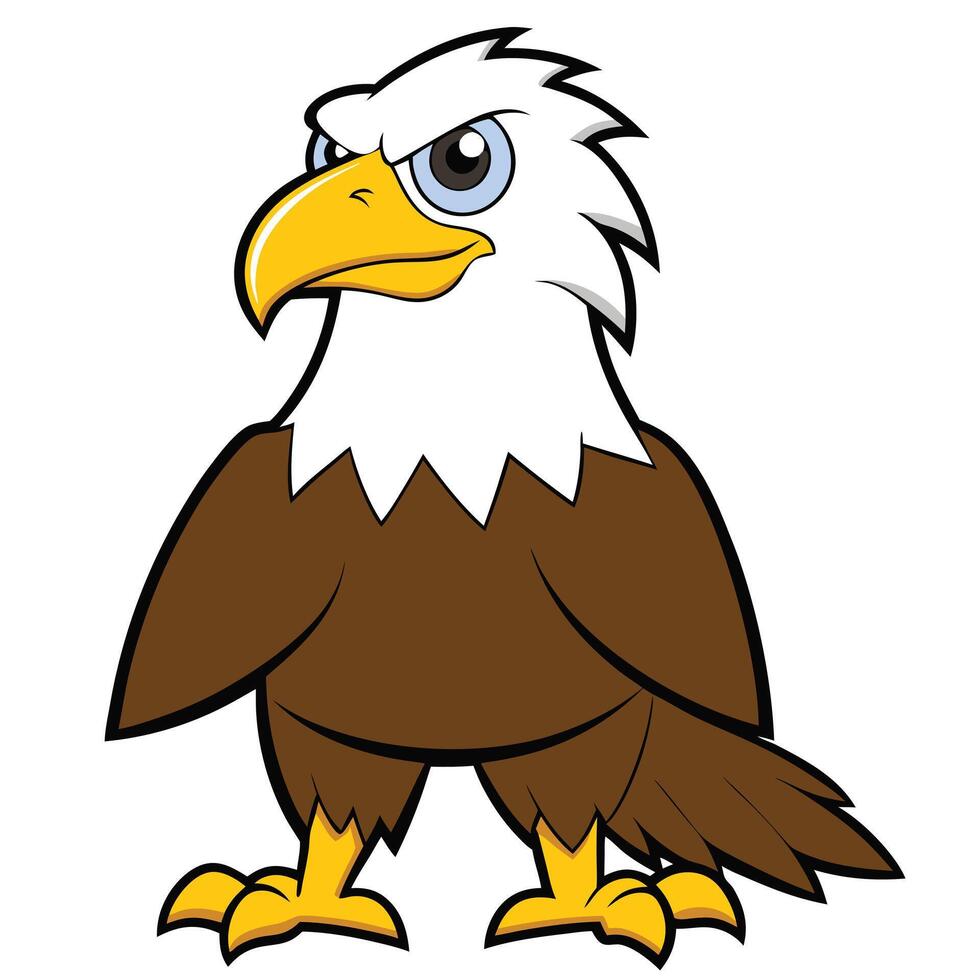Cartoon bald eagle vector