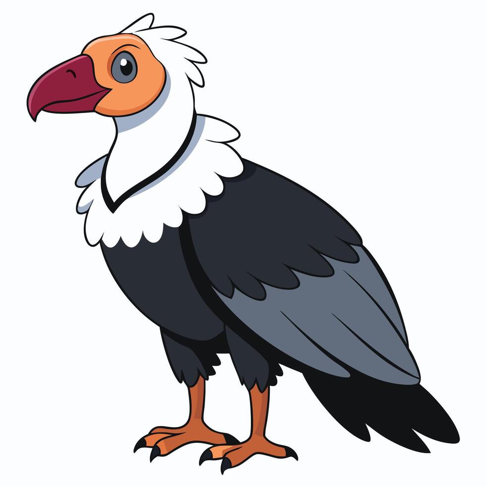 Cartoon vulture standing on white background vector