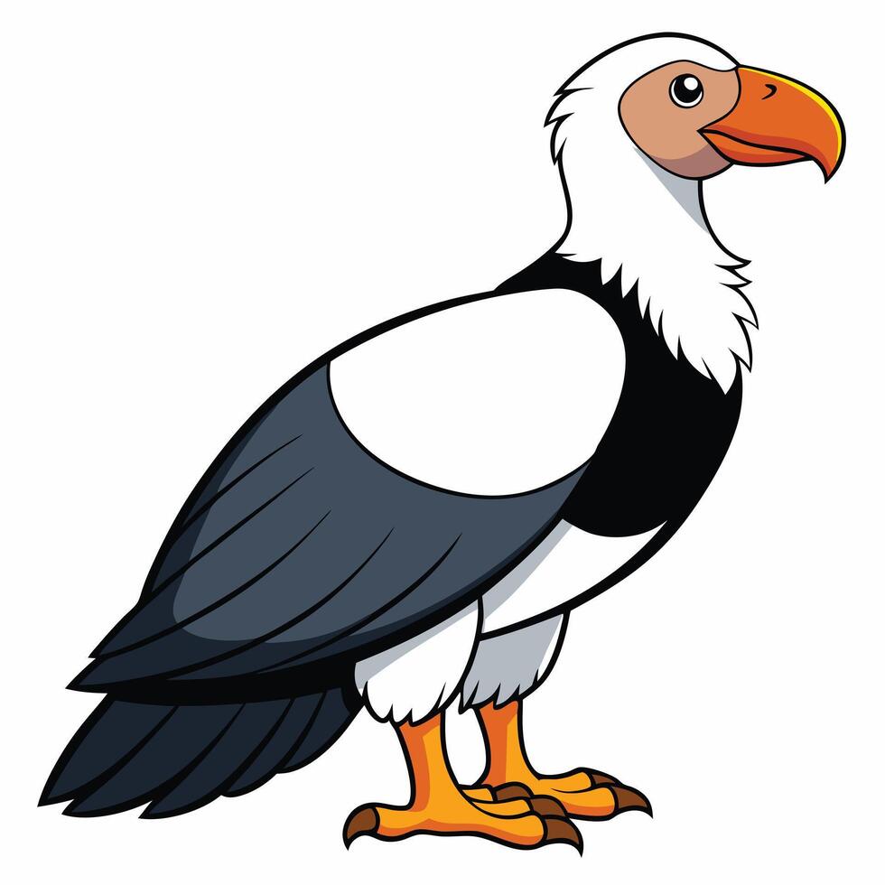 A cartoon vulture standing on one leg vector