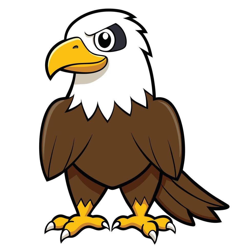 Cartoon bald eagle vector