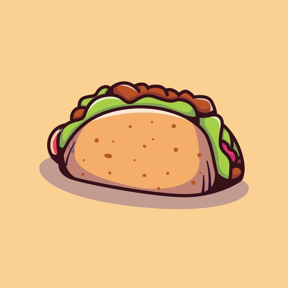 Delicious taco illustration vector