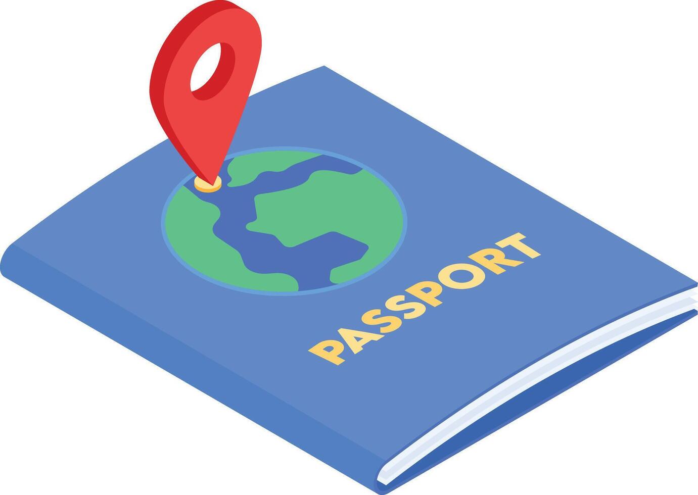 Passport with Location Pin vector
