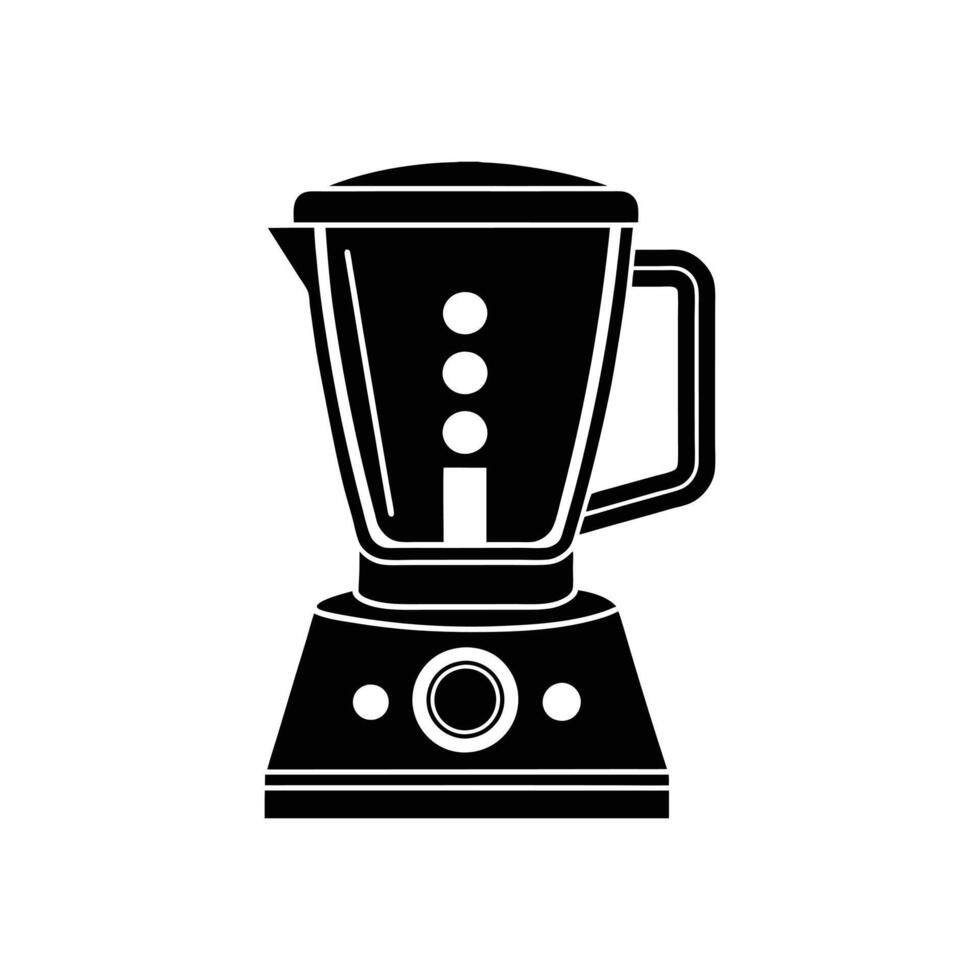 Electric Mixer Icon - Side View Silhouette Illustration for Stock Platforms vector