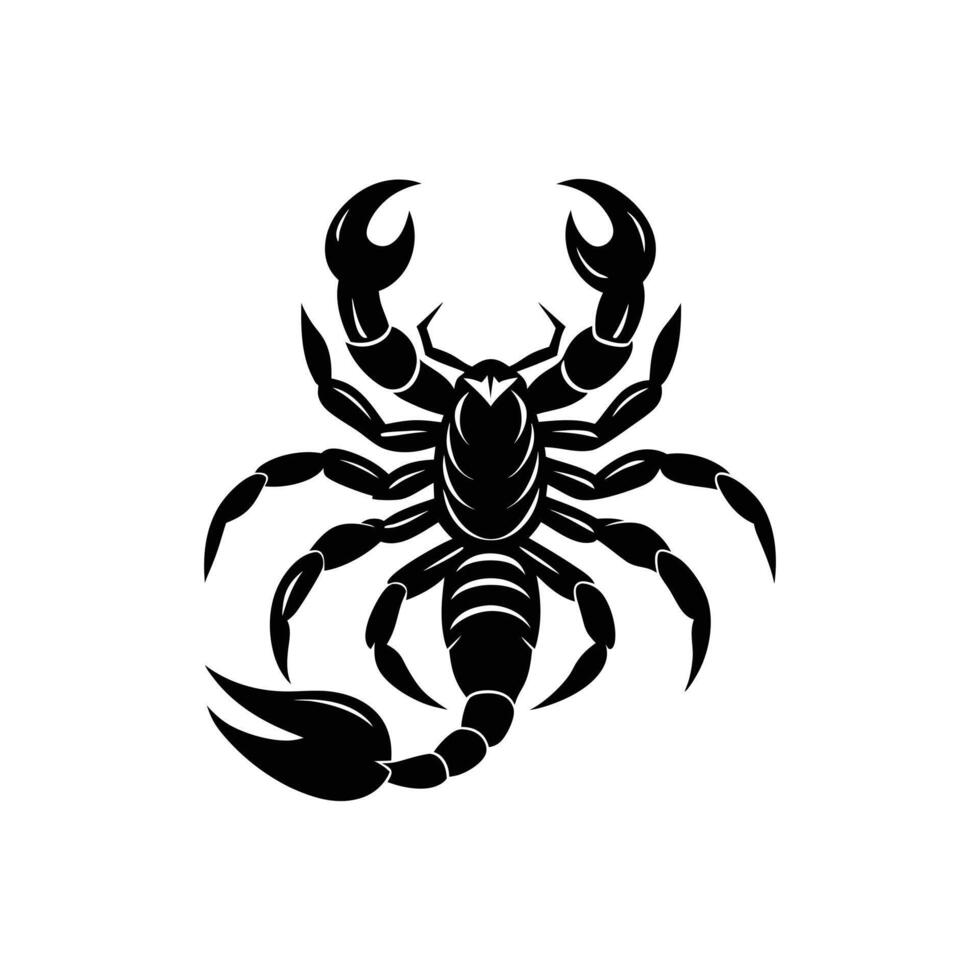 Scorpion Icon Silhouette Illustration on Clean White Background vector